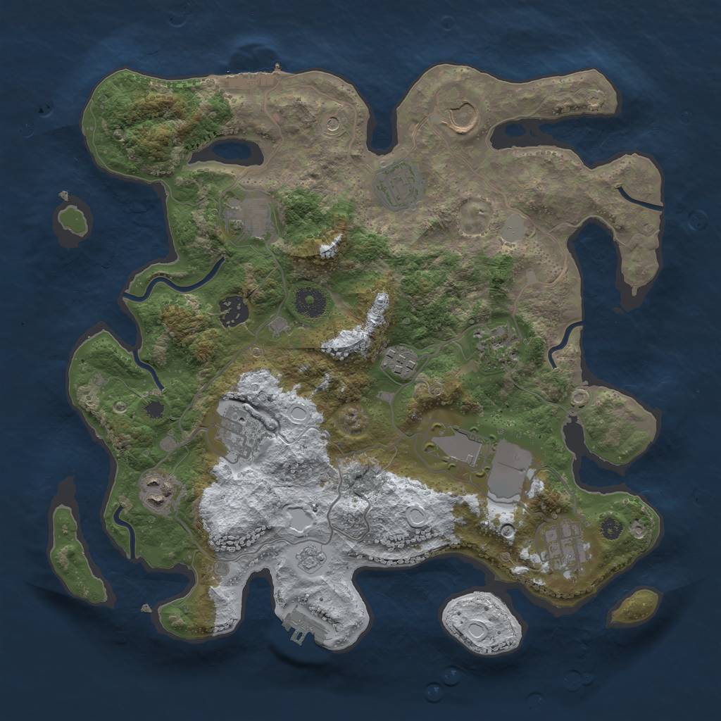 Rust Map: Procedural Map, Size: 3500, Seed: 1745986192, 19 Monuments