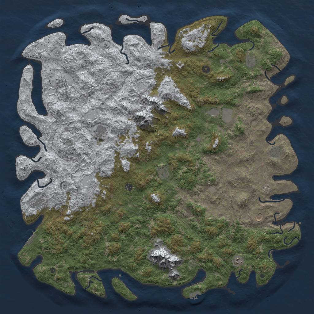 Rust Map: Procedural Map, Size: 6000, Seed: 22852238, 20 Monuments