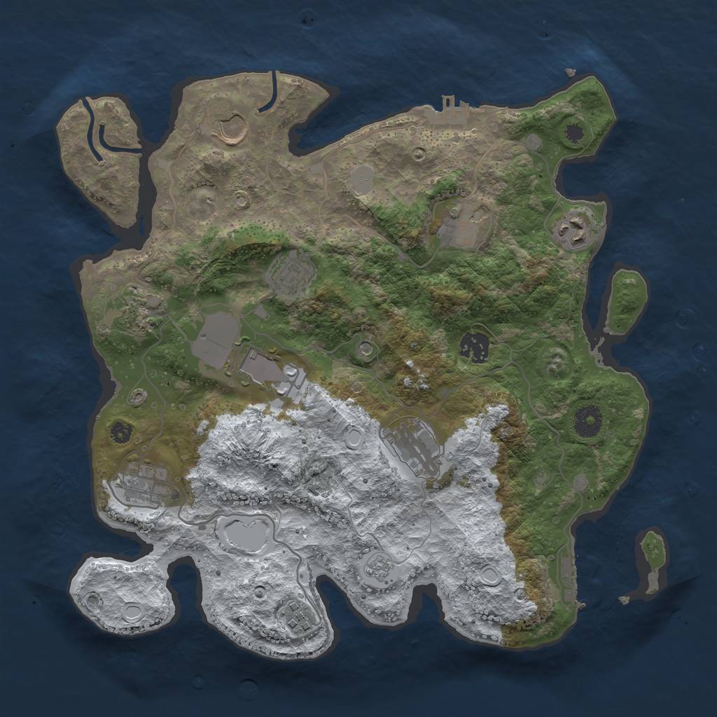 Rust Map: Procedural Map, Size: 3500, Seed: 904281151, 19 Monuments