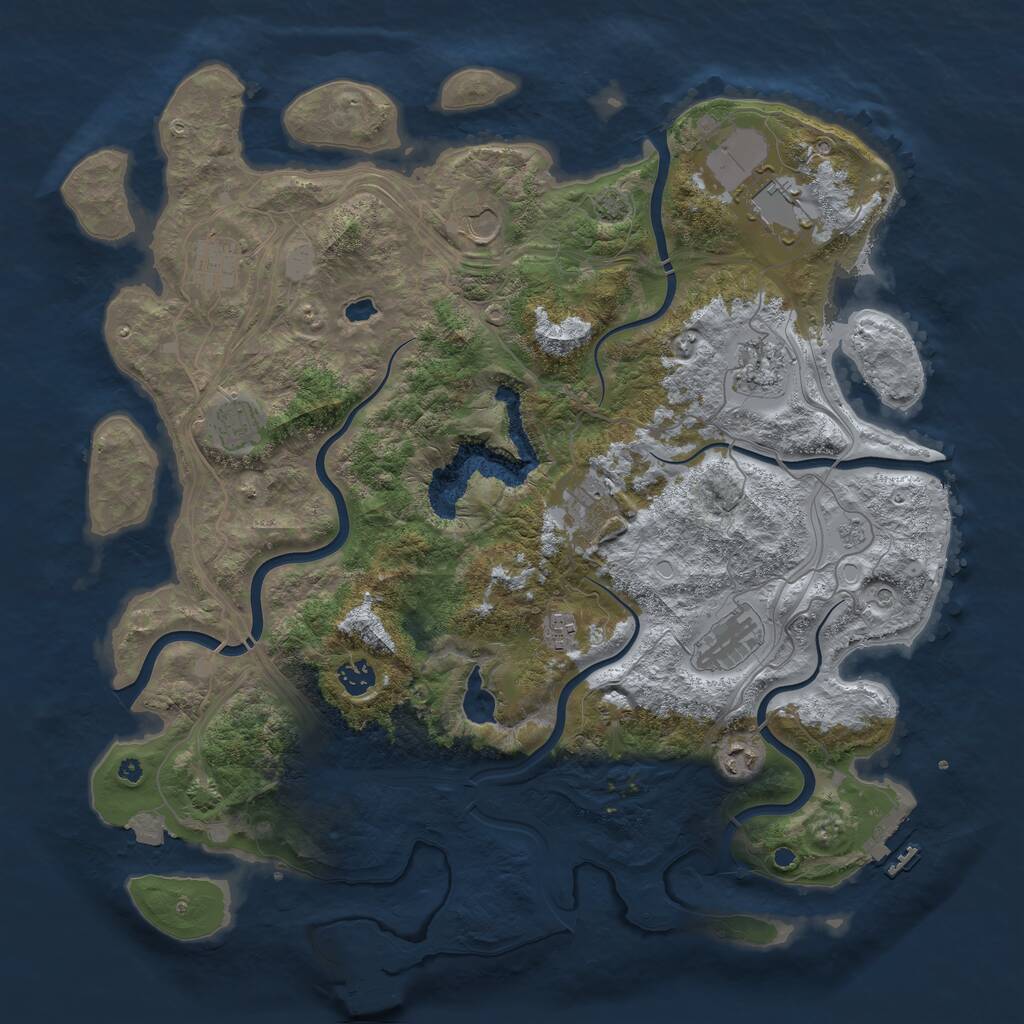 Rust Map: Procedural Map, Size: 4300, Seed: 38, 16 Monuments