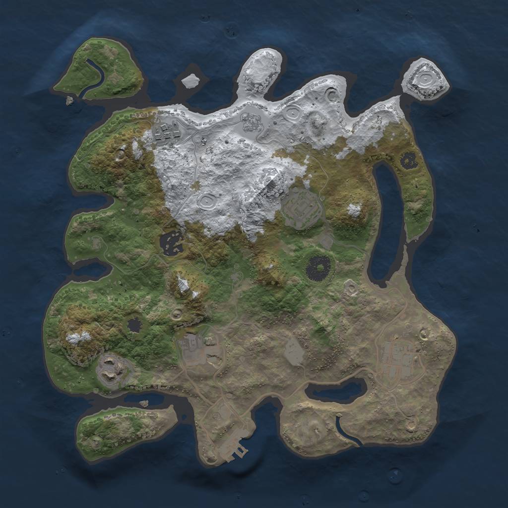 Rust Map: Procedural Map, Size: 3000, Seed: 1935914752, 13 Monuments