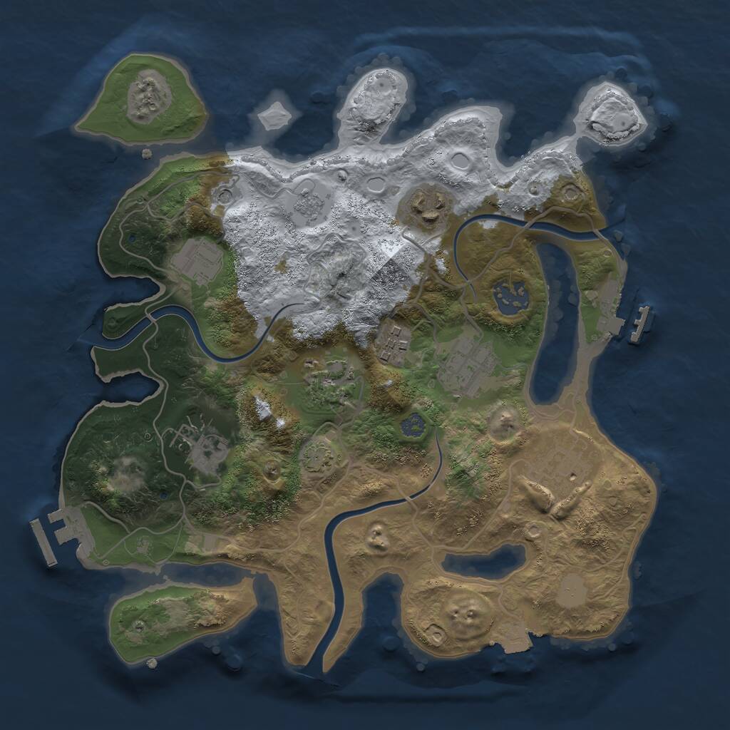 Rust Map: Procedural Map, Size: 3000, Seed: 1935914752, 13 Monuments
