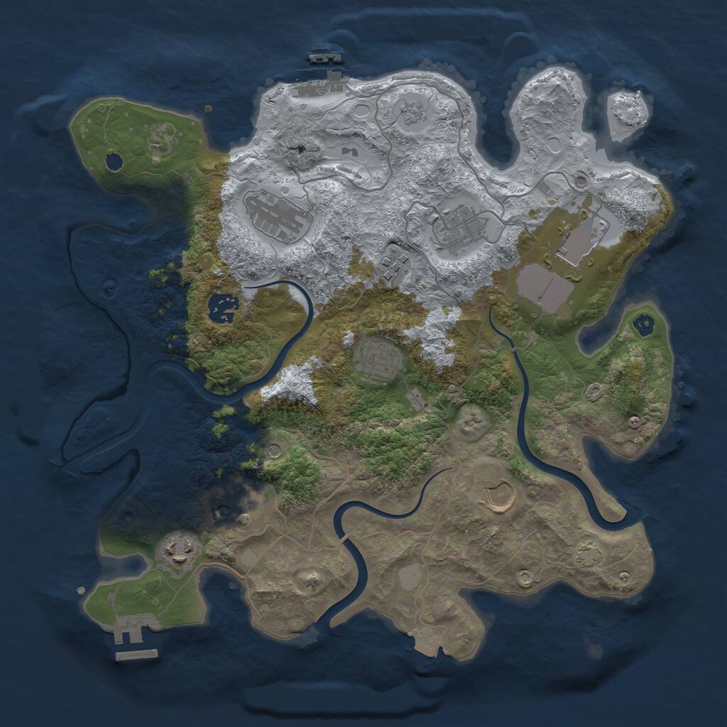 Rust Map: Procedural Map, Size: 3500, Seed: 799755767, 15 Monuments