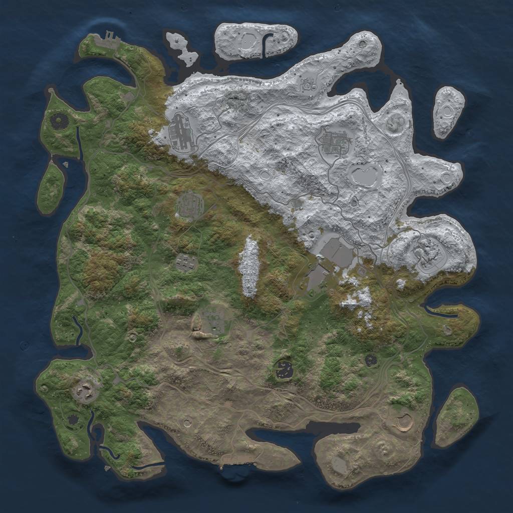 Rust Map: Procedural Map, Size: 4300, Seed: 13829, 19 Monuments