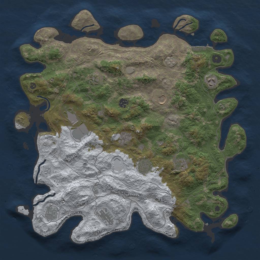 Rust Map: Procedural Map, Size: 4250, Seed: 1826275291, 19 Monuments