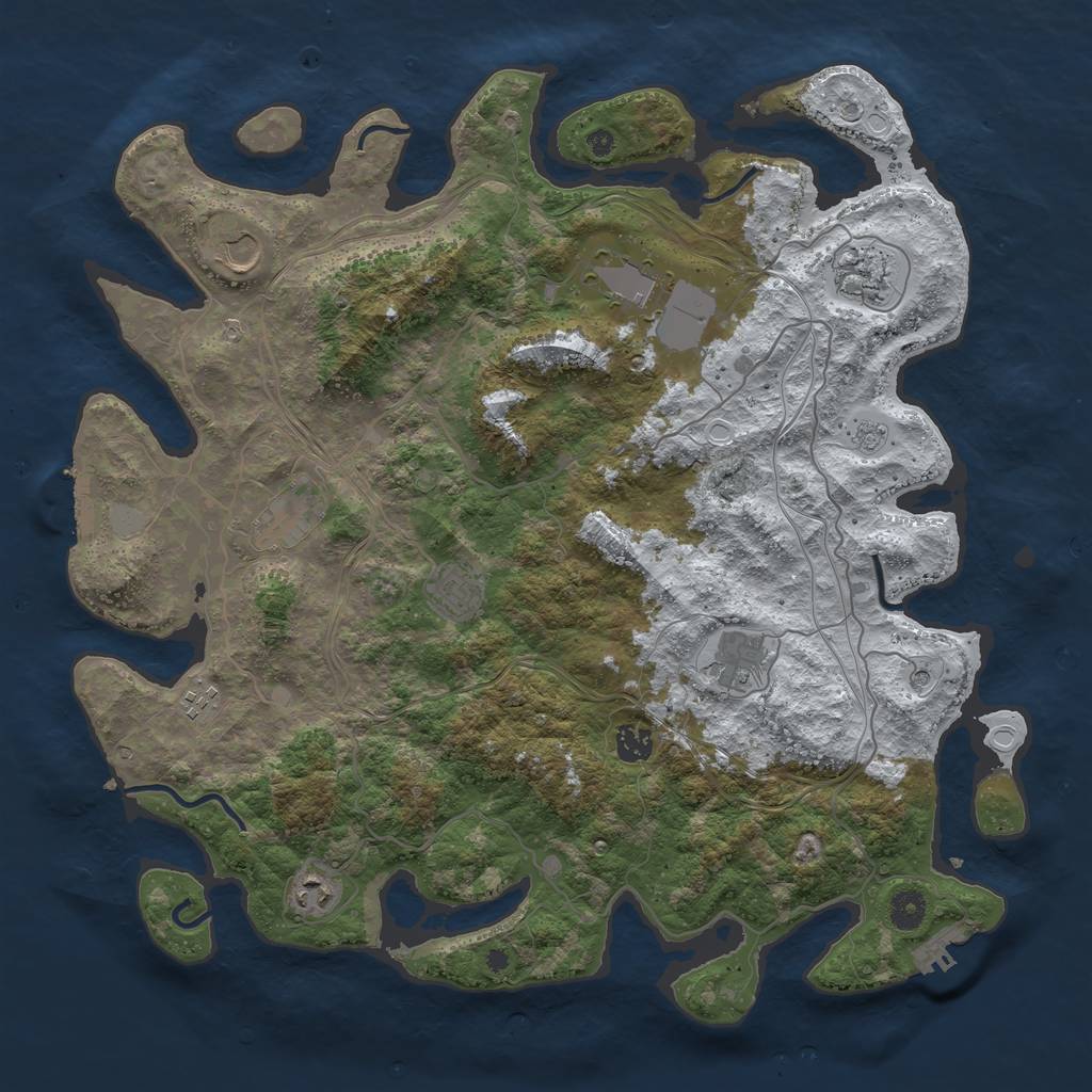 Rust Map: Procedural Map, Size: 4250, Seed: 2090, 18 Monuments