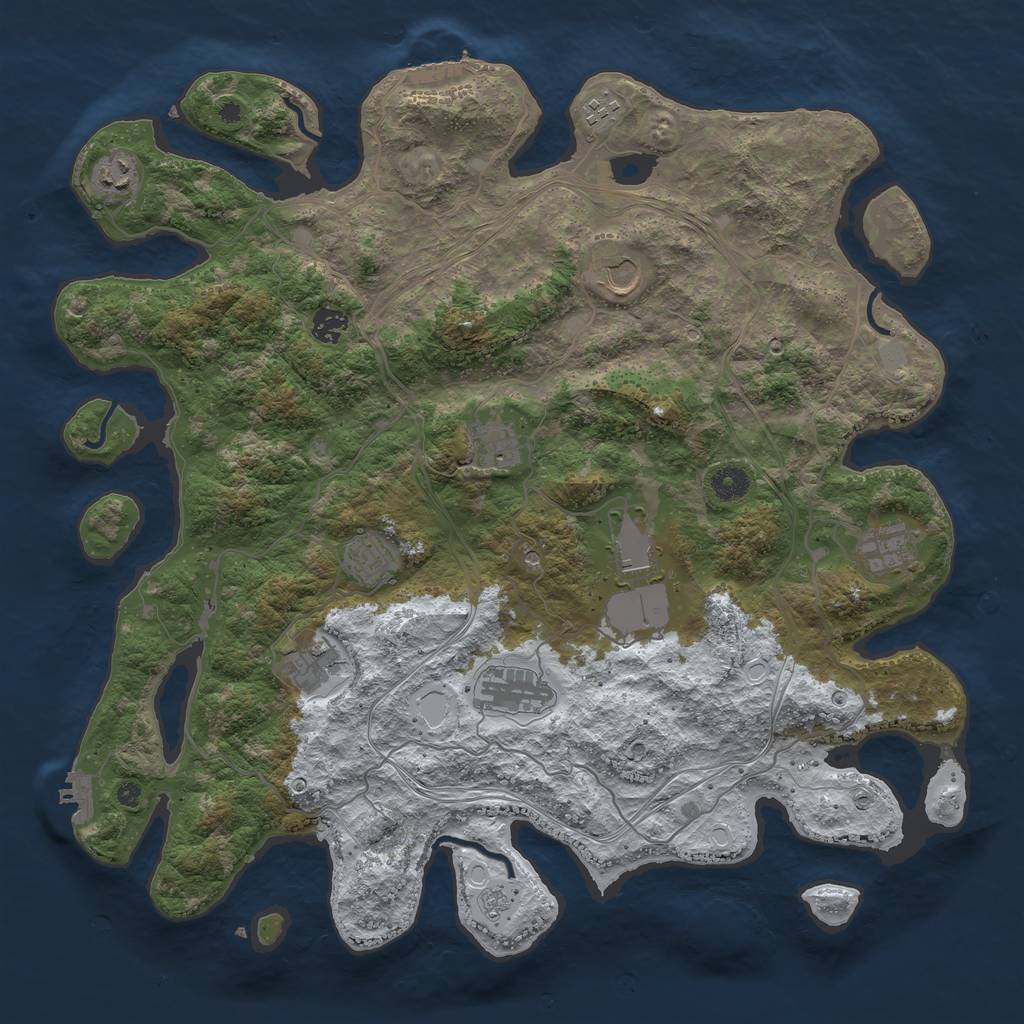 Rust Map: Procedural Map, Size: 4300, Seed: 456313, 19 Monuments