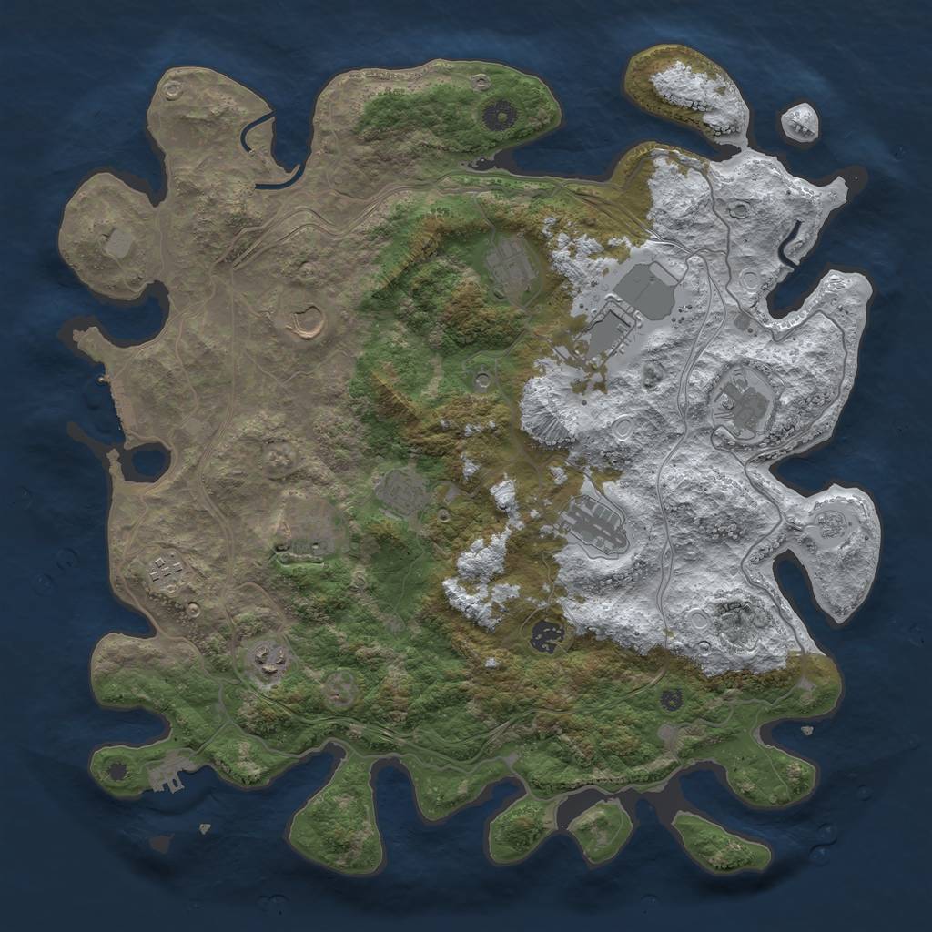 Rust Map: Procedural Map, Size: 4250, Seed: 2418216, 19 Monuments