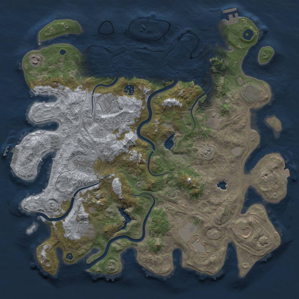 Rust Map: Procedural Map, Size: 4250, Seed: 3958105, 16 Monuments