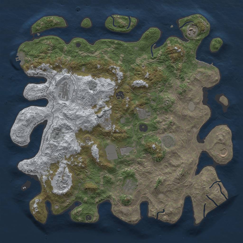 Rust Map: Procedural Map, Size: 4250, Seed: 3958105, 20 Monuments