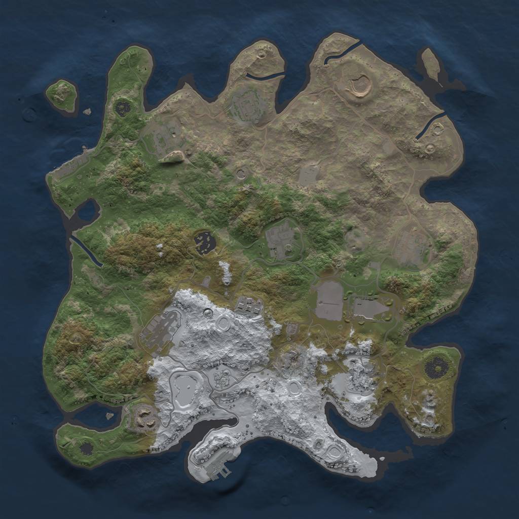 Rust Map: Procedural Map, Size: 3500, Seed: 426461388, 20 Monuments