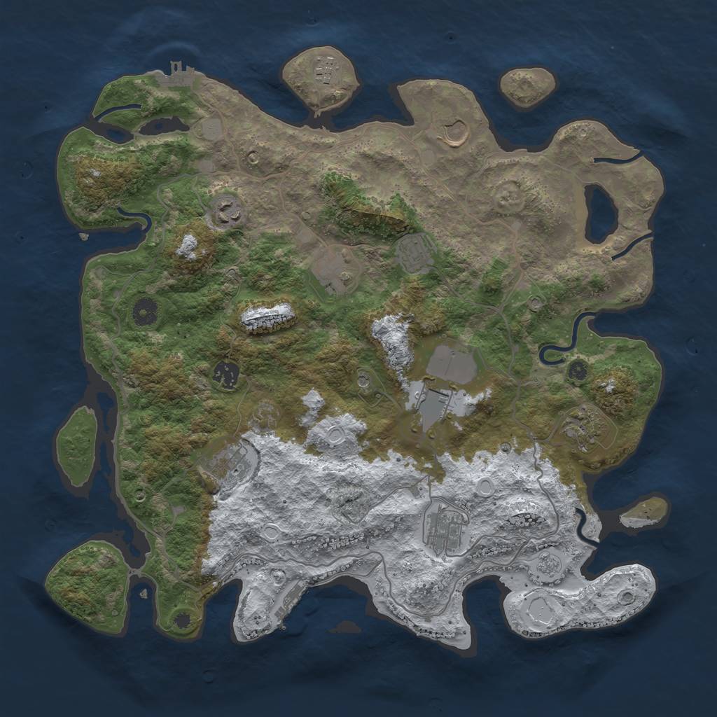 Rust Map: Procedural Map, Size: 4000, Seed: 66744567, 19 Monuments