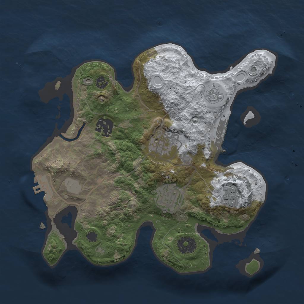 Rust Map: Procedural Map, Size: 2500, Seed: 41594159, 12 Monuments