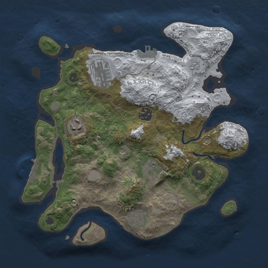 Rust Map: Procedural Map, Size: 3000, Seed: 774096968, 14 Monuments