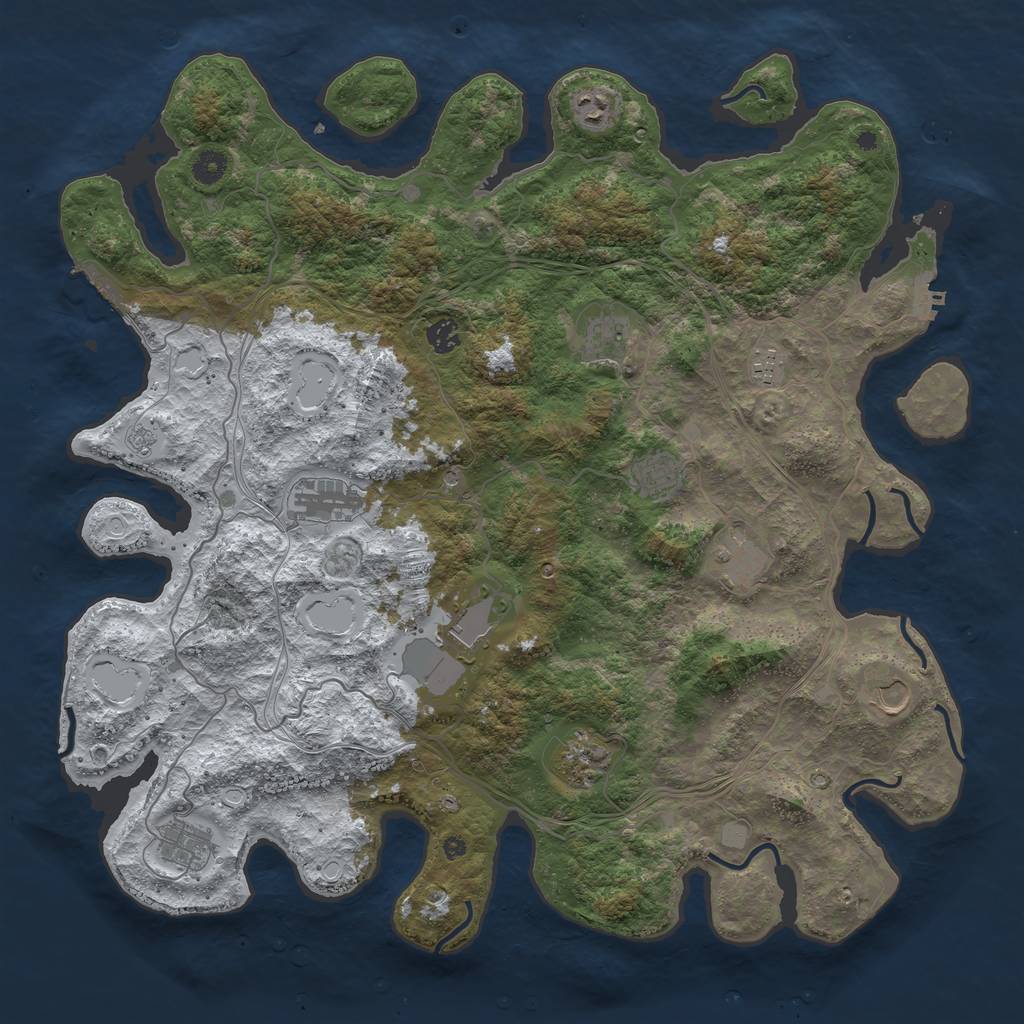 Rust Map: Procedural Map, Size: 4500, Seed: 12452, 20 Monuments