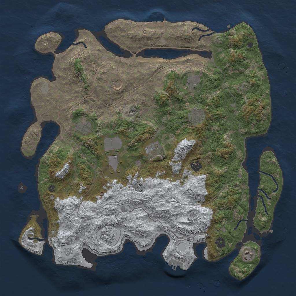 Rust Map: Procedural Map, Size: 4250, Seed: 77784514, 19 Monuments