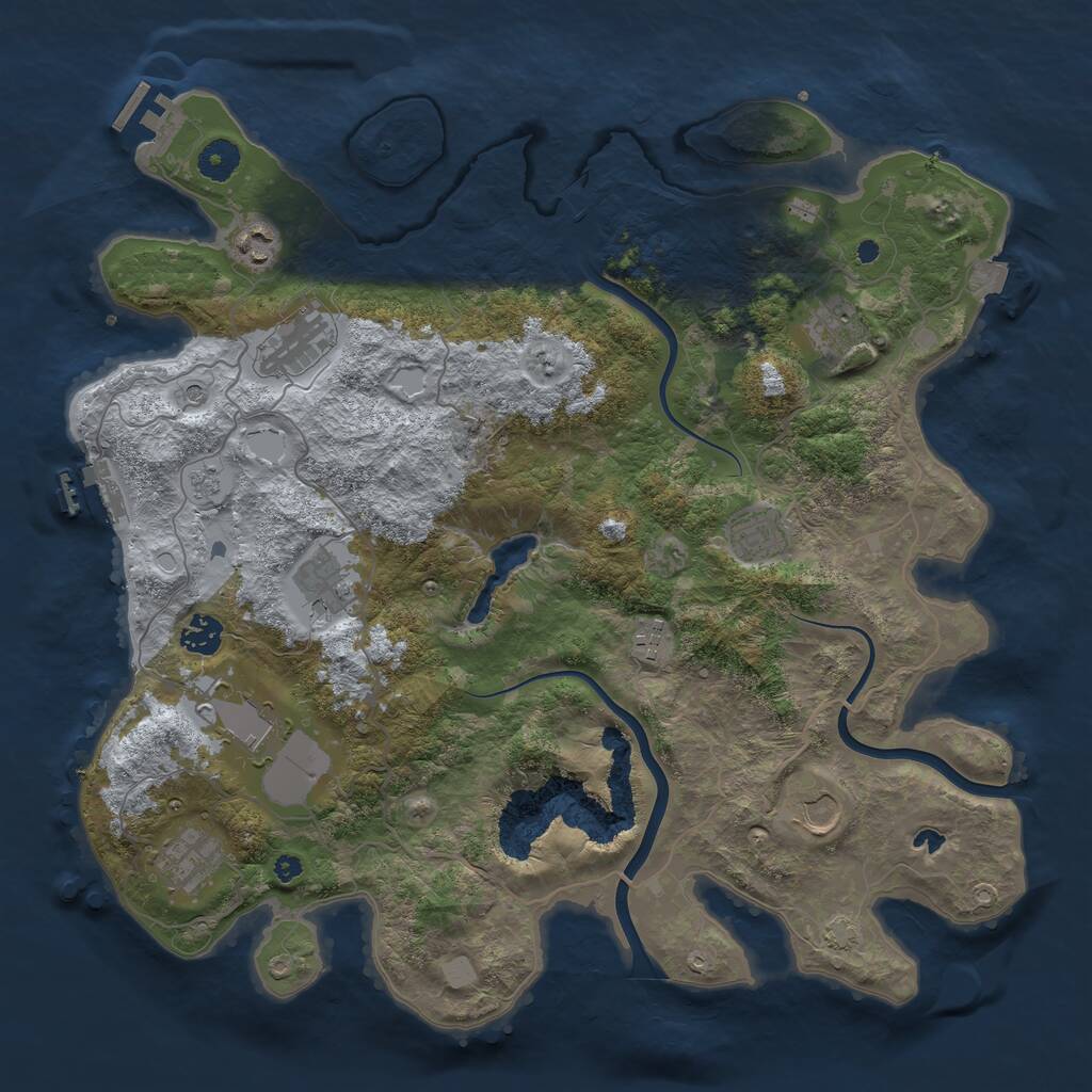 Rust Map: Procedural Map, Size: 4000, Seed: 30756727, 16 Monuments