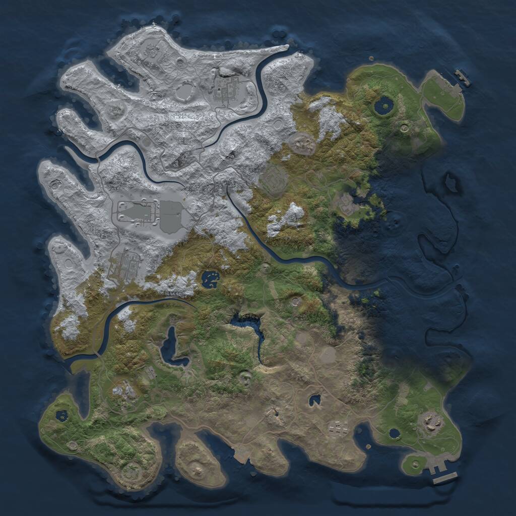 Rust Map: Procedural Map, Size: 4200, Seed: 910741564, 15 Monuments