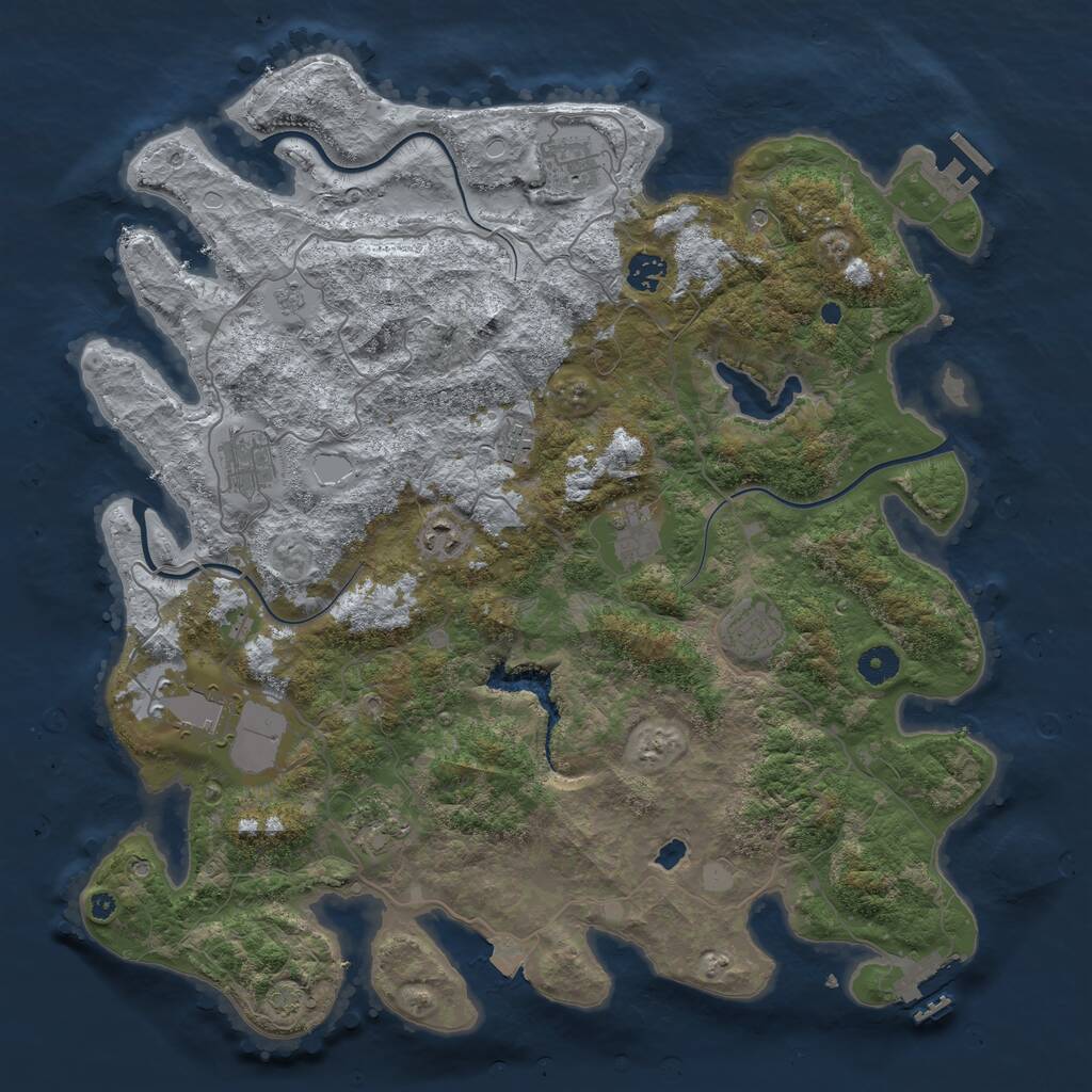 Rust Map: Procedural Map, Size: 4200, Seed: 910741564, 15 Monuments