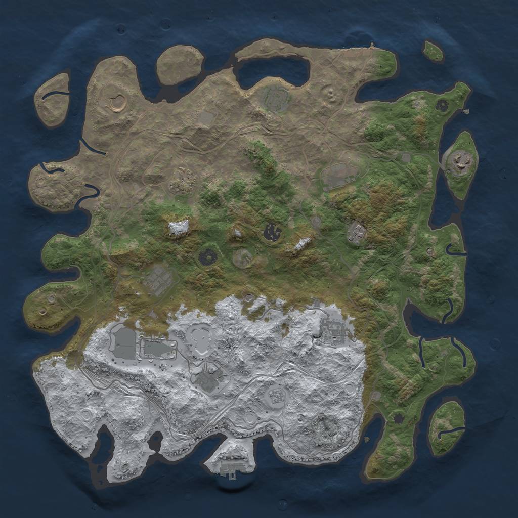 Rust Map: Procedural Map, Size: 4350, Seed: 41060750, 20 Monuments