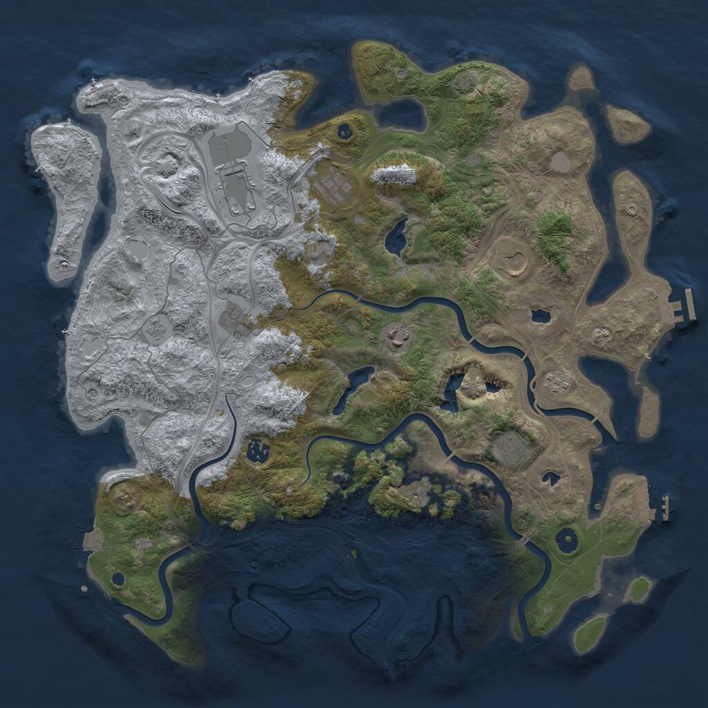 Rust Map: Procedural Map, Size: 4500, Seed: 1306165178, 15 Monuments