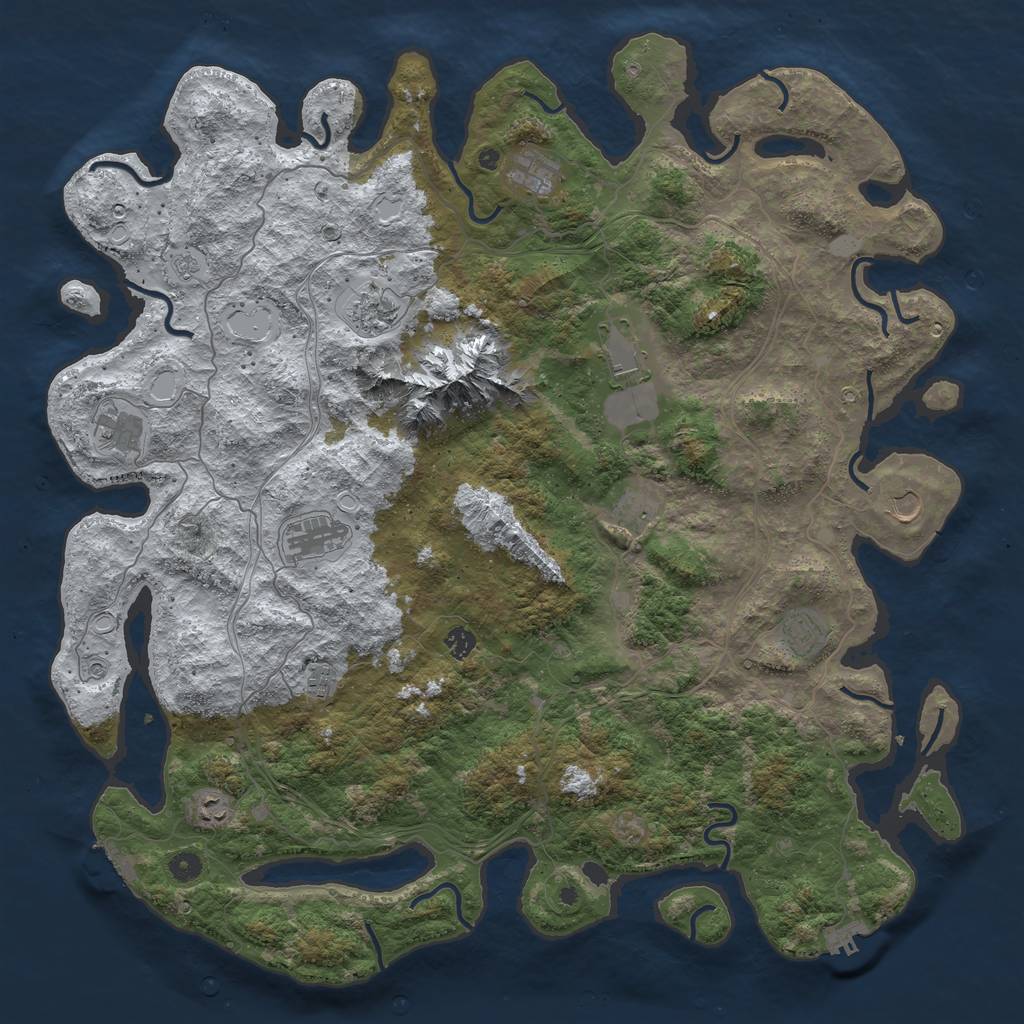 Rust Map: Procedural Map, Size: 5000, Seed: 157392, 20 Monuments