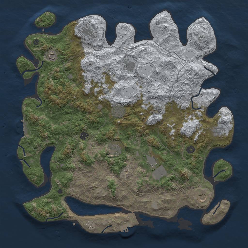 Rust Map: Procedural Map, Size: 4500, Seed: 1894286281, 20 Monuments