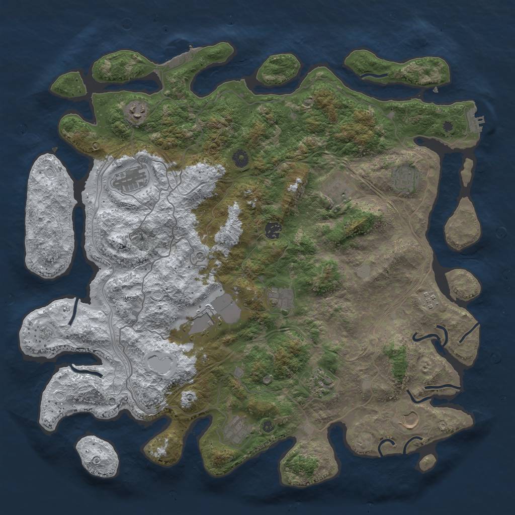 Rust Map: Procedural Map, Size: 4500, Seed: 40198003, 20 Monuments