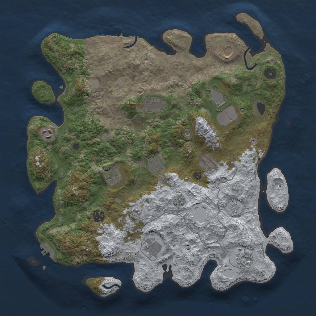 Rust Map: Procedural Map, Size: 4000, Seed: 179763, 20 Monuments