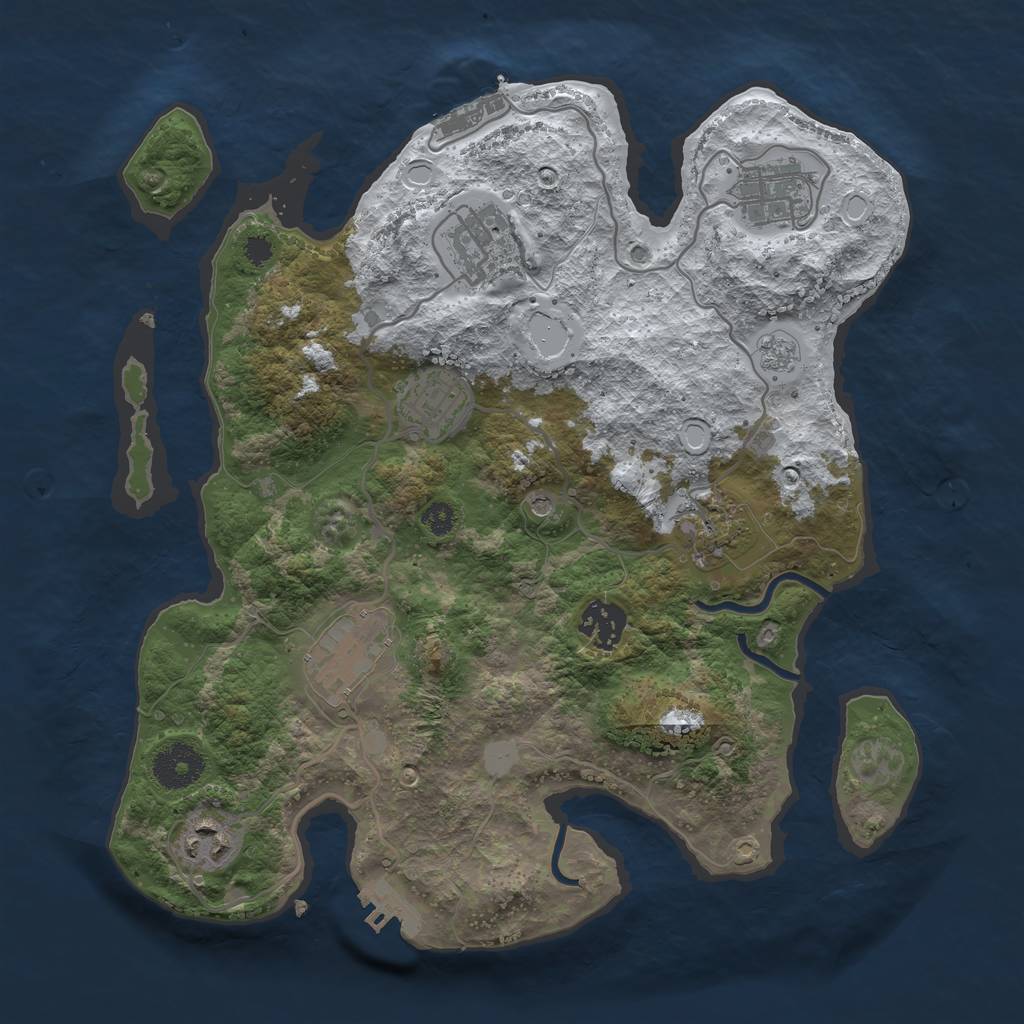 Rust Map: Procedural Map, Size: 3250, Seed: 92, 16 Monuments
