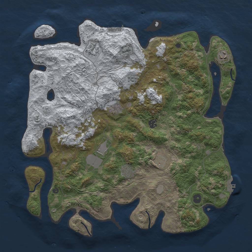 Rust Map: Procedural Map, Size: 4250, Seed: 470182, 17 Monuments