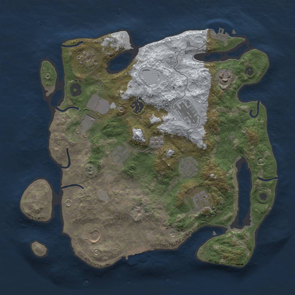 Rust Map: Procedural Map, Size: 3500, Seed: 1970789559, 19 Monuments