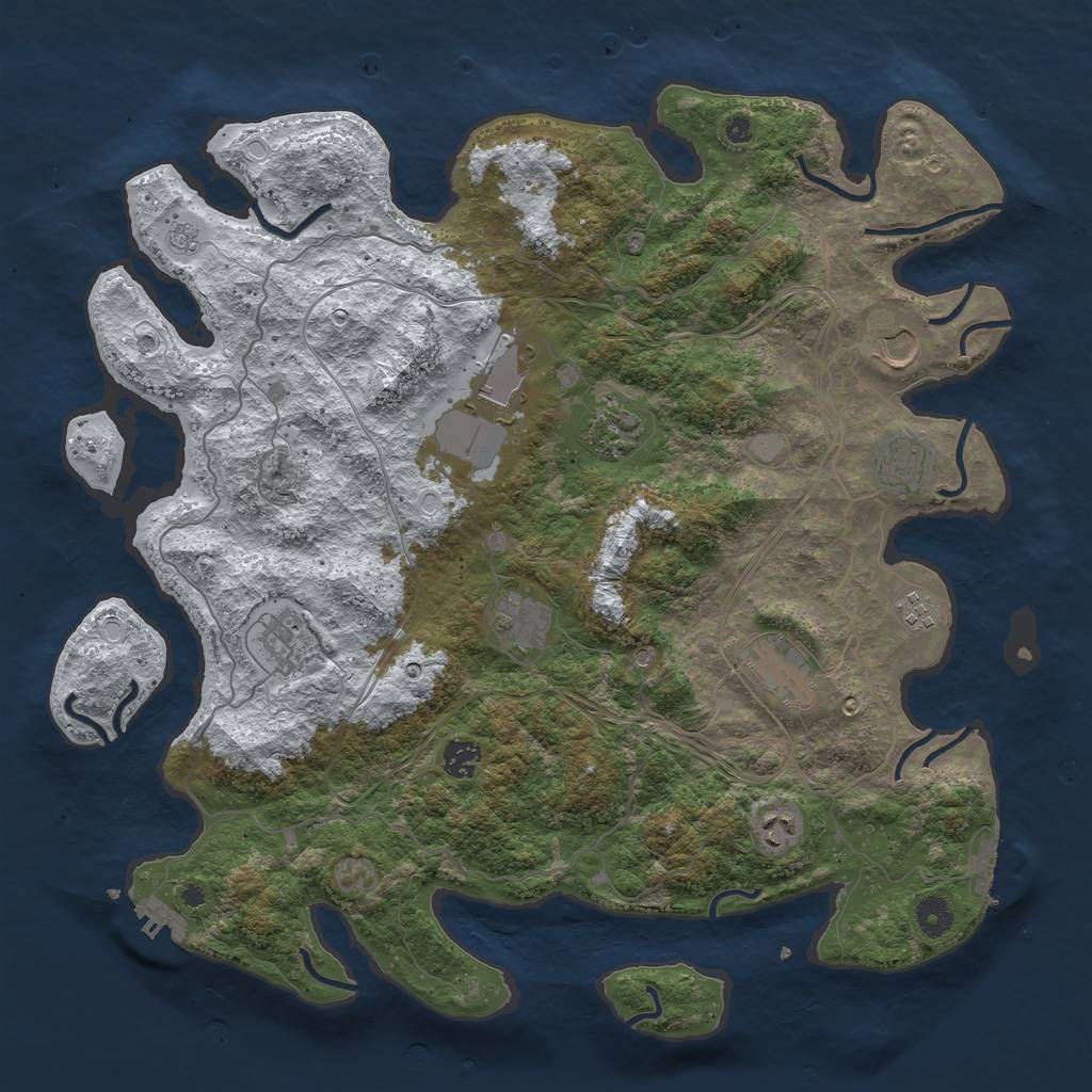 Rust Map: Procedural Map, Size: 4250, Seed: 45905422, 19 Monuments