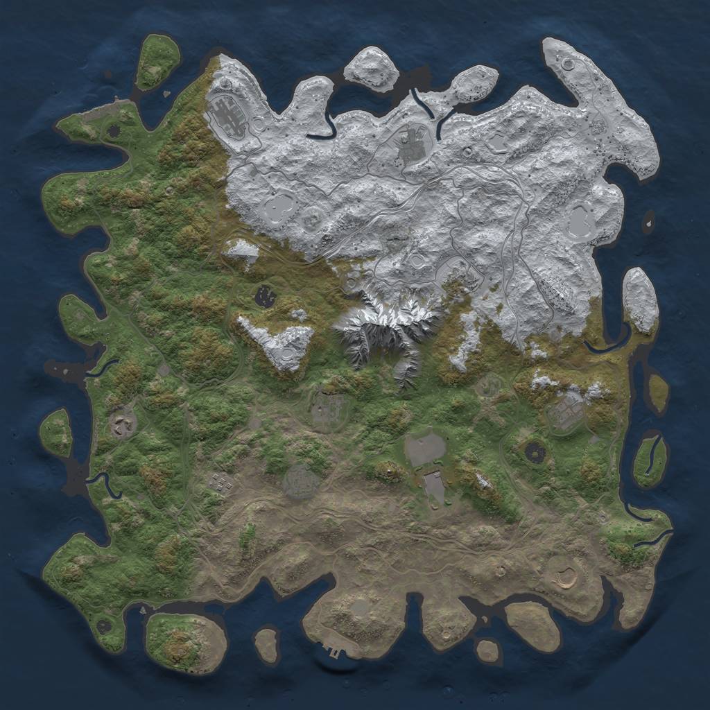 Rust Map: Procedural Map, Size: 5000, Seed: 200000, 20 Monuments