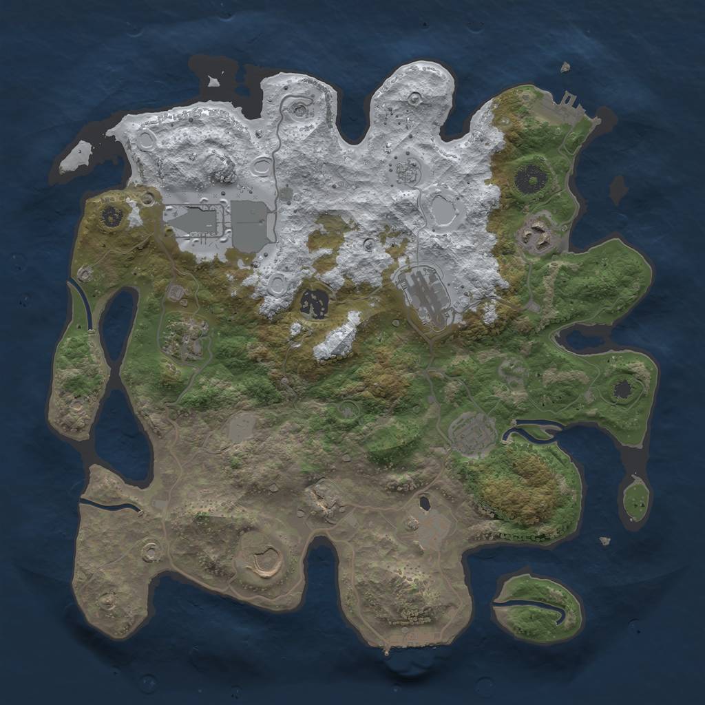 Rust Map: Procedural Map, Size: 3500, Seed: 152765663, 17 Monuments