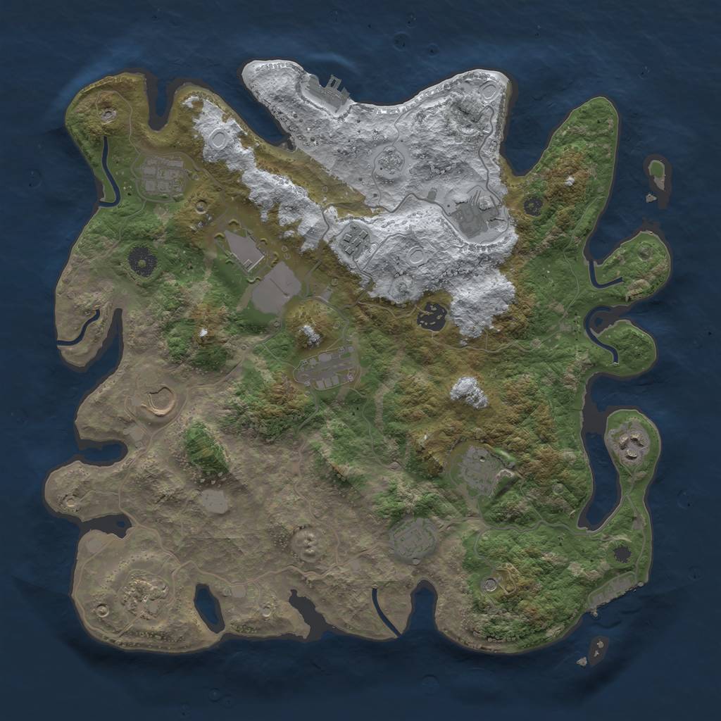Rust Map: Procedural Map, Size: 3750, Seed: 1078704215, 20 Monuments