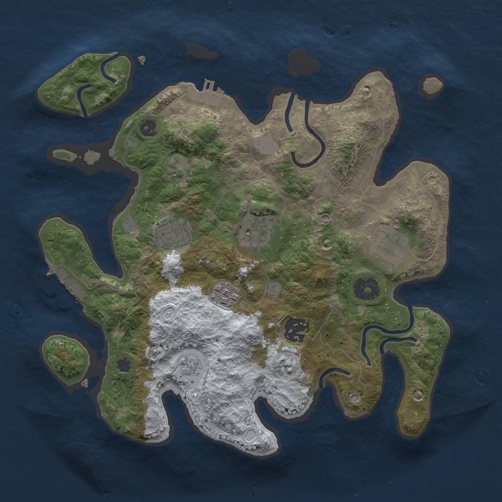 Rust Map: Procedural Map, Size: 3000, Seed: 868743, 13 Monuments