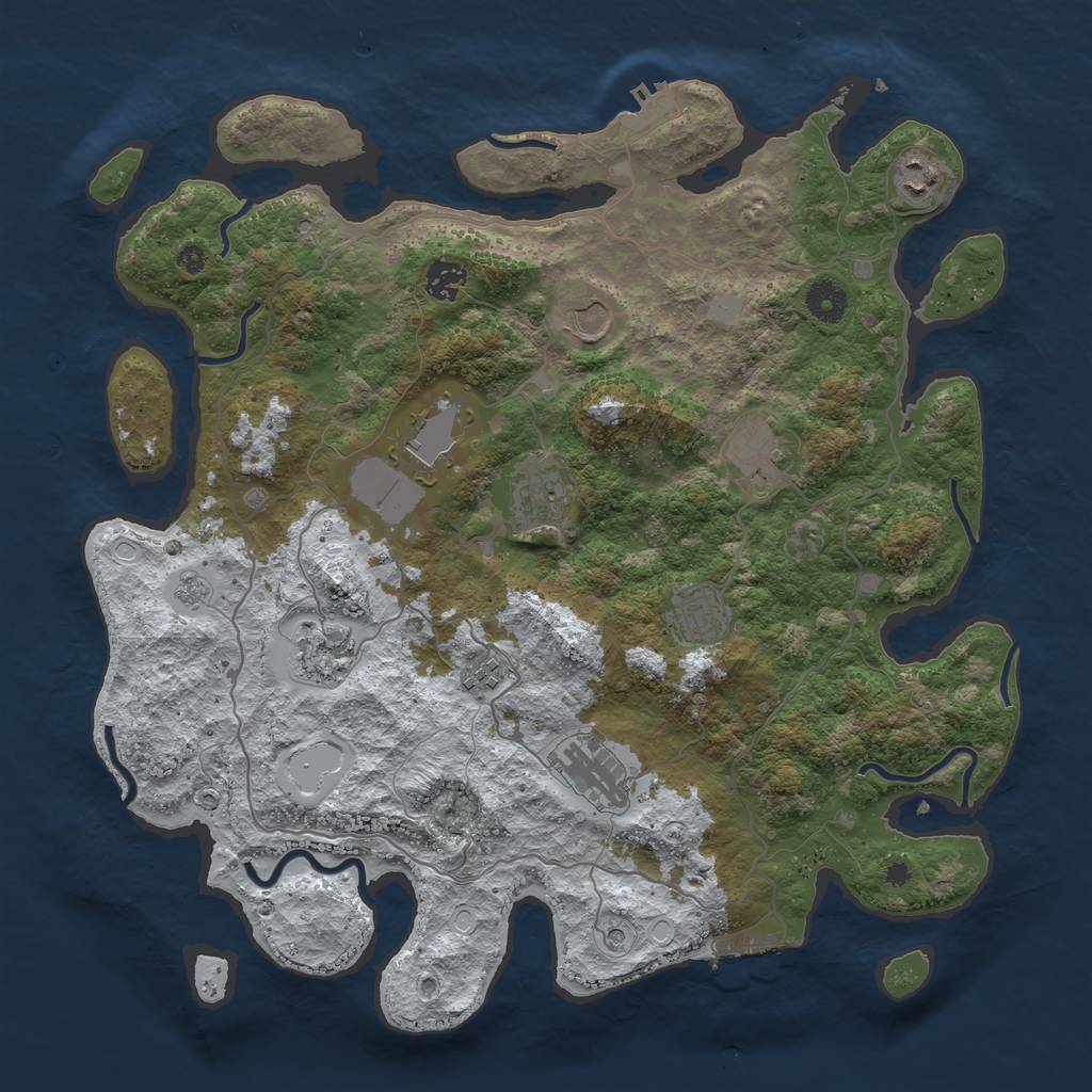 Rust Map: Procedural Map, Size: 4000, Seed: 167718118, 19 Monuments