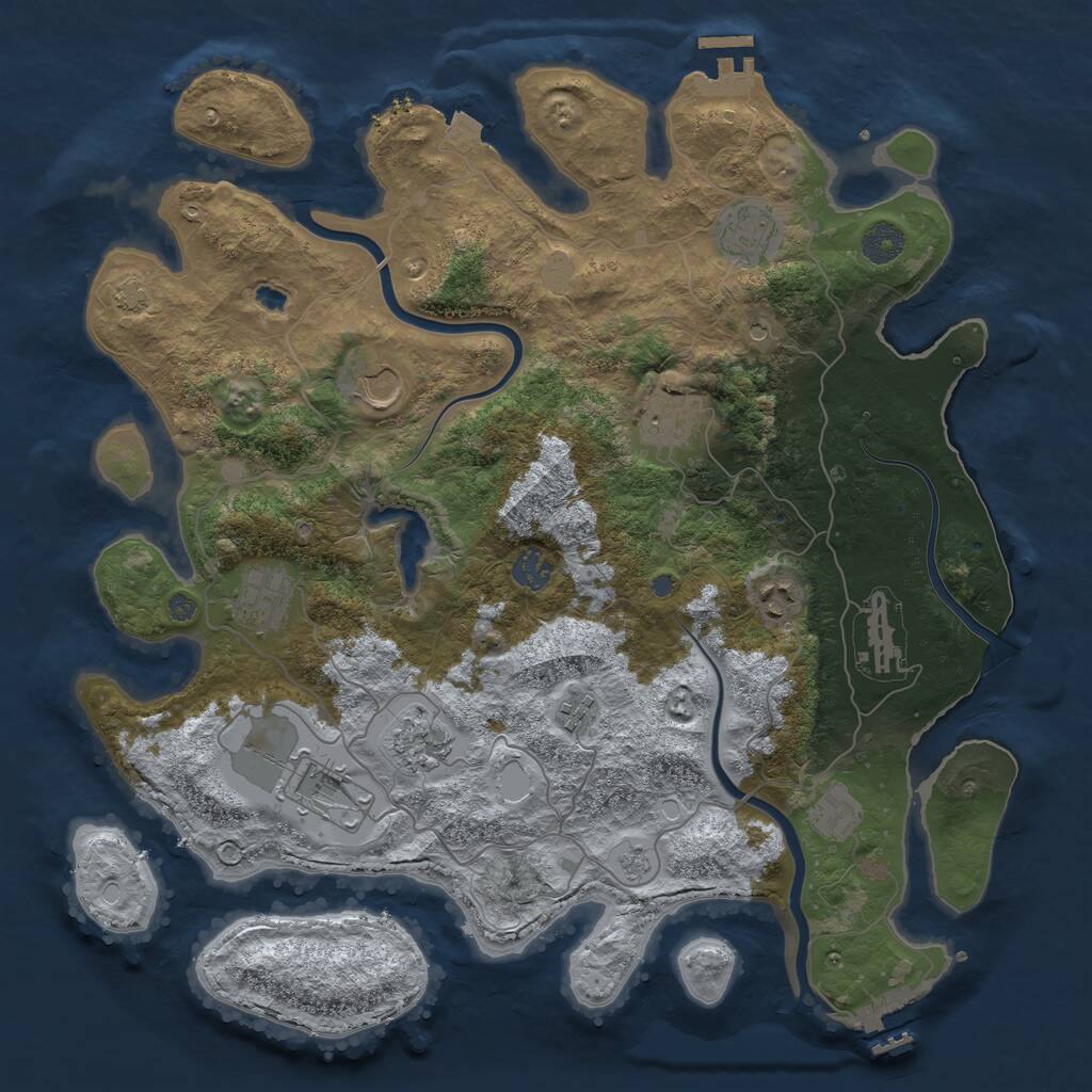 Rust Map: Procedural Map, Size: 4000, Seed: 8082754, 16 Monuments