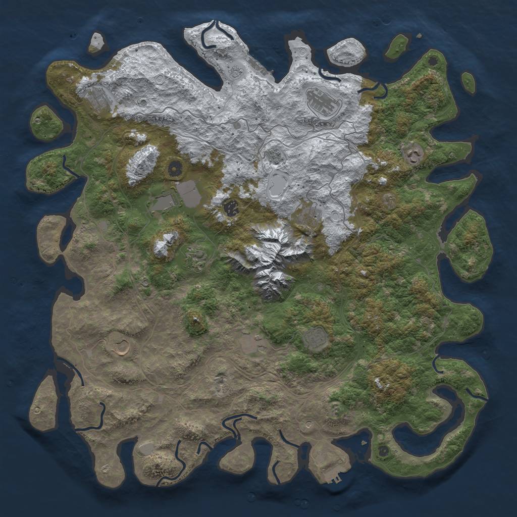 Rust Map: Procedural Map, Size: 5000, Seed: 648500, 20 Monuments