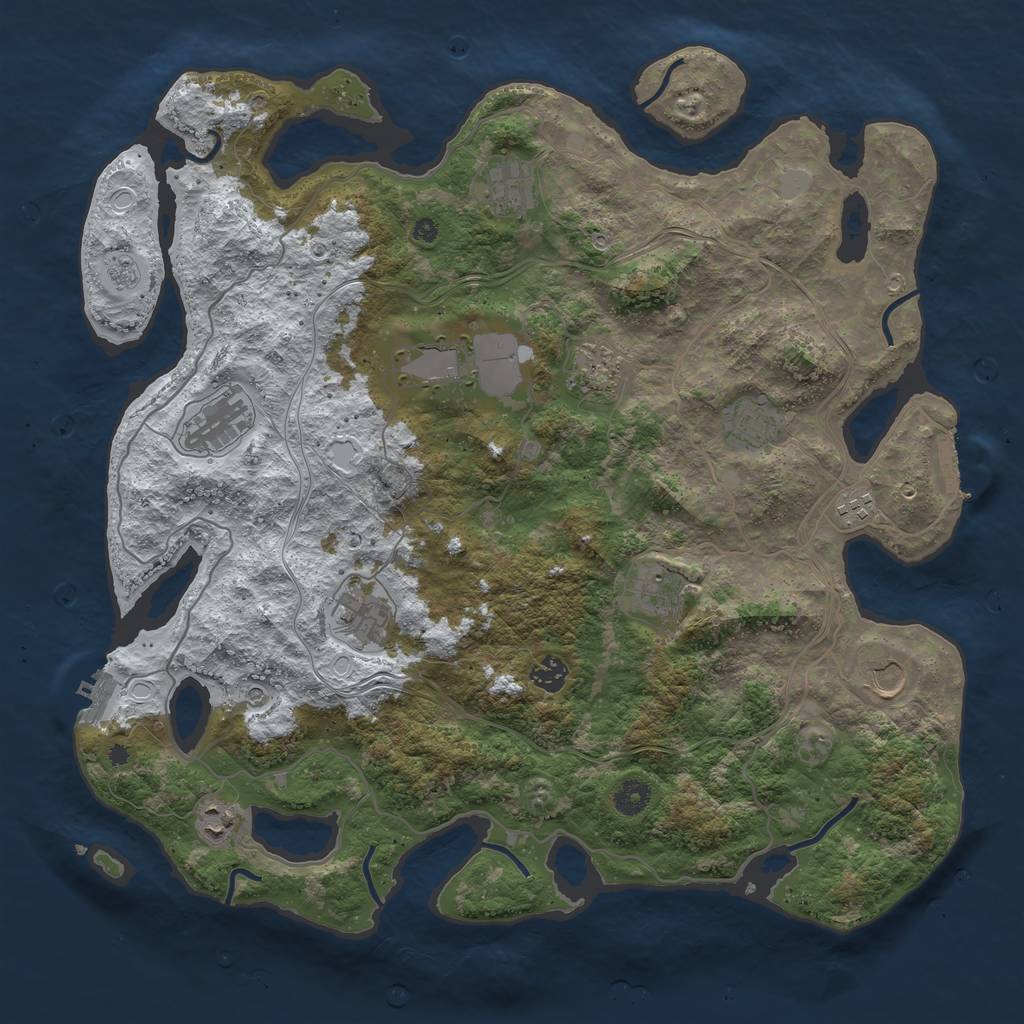 Rust Map: Procedural Map, Size: 4250, Seed: 1339010514, 20 Monuments