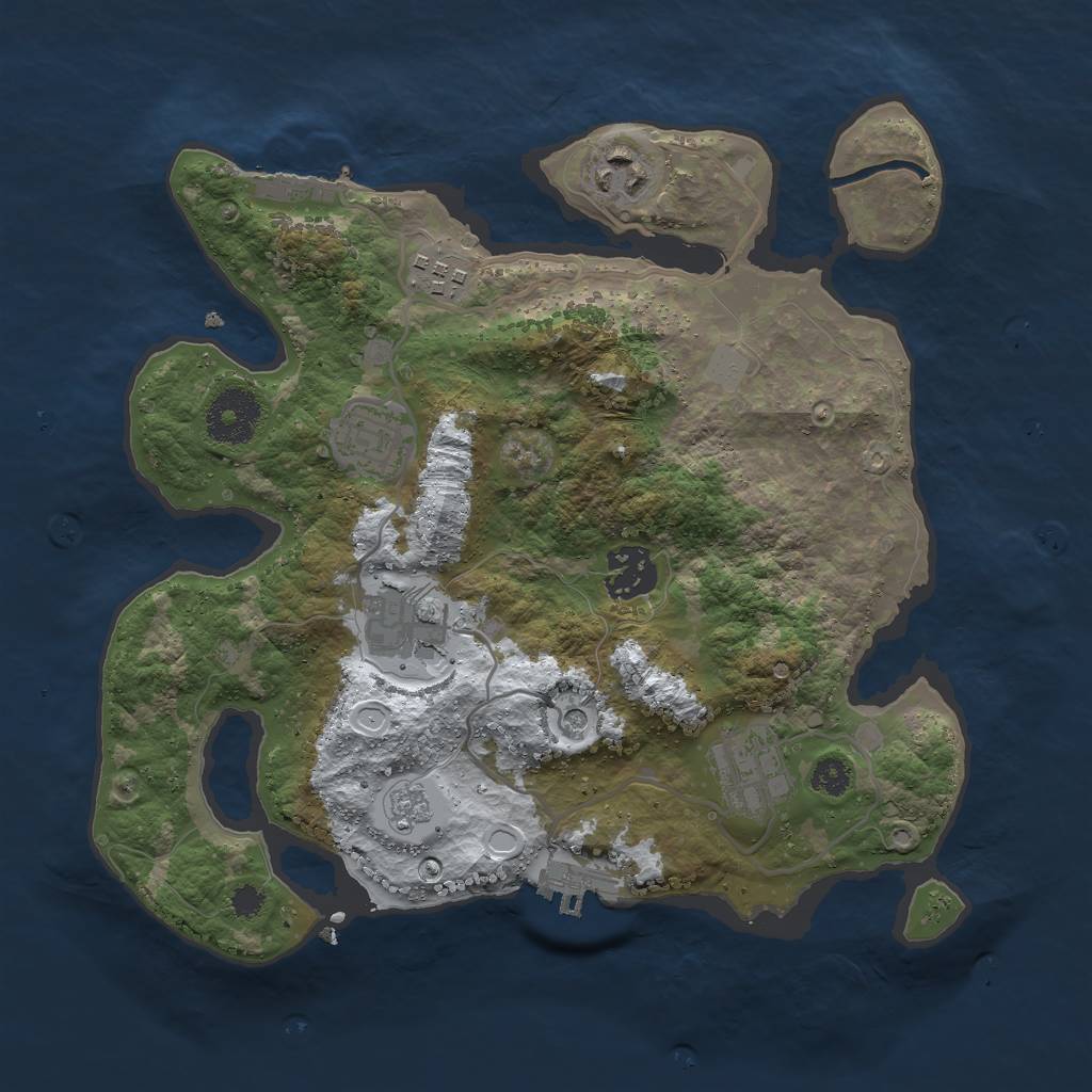 Rust Map: Procedural Map, Size: 3000, Seed: 1801539977, 15 Monuments