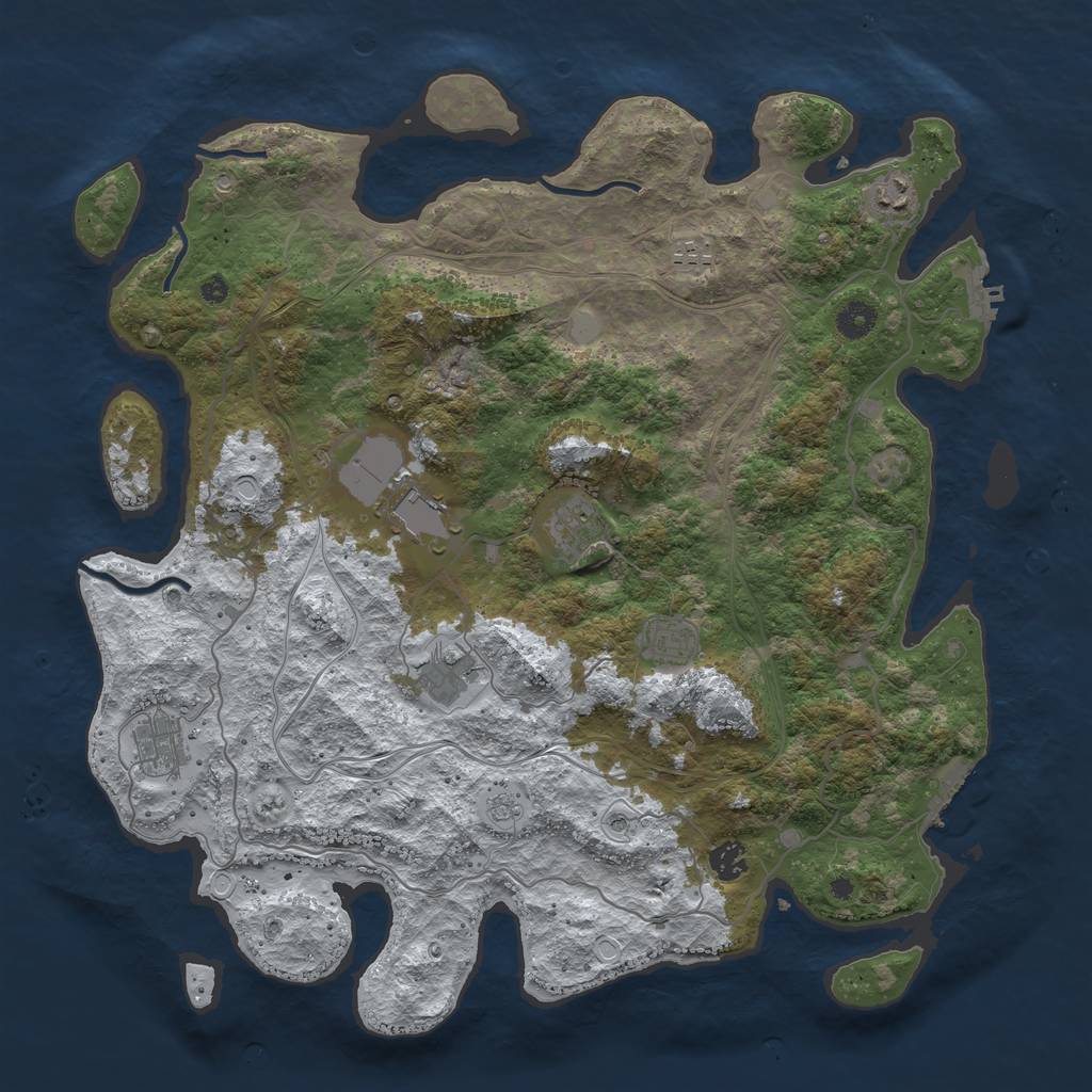 Rust Map: Procedural Map, Size: 4250, Seed: 167718118, 17 Monuments