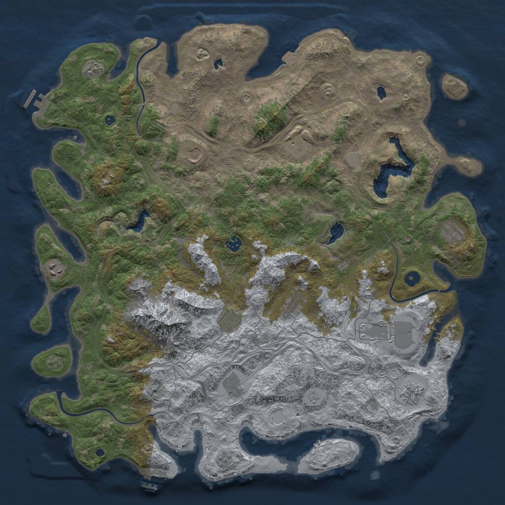 Rust Map: Procedural Map, Size: 5000, Seed: 856829576, 17 Monuments
