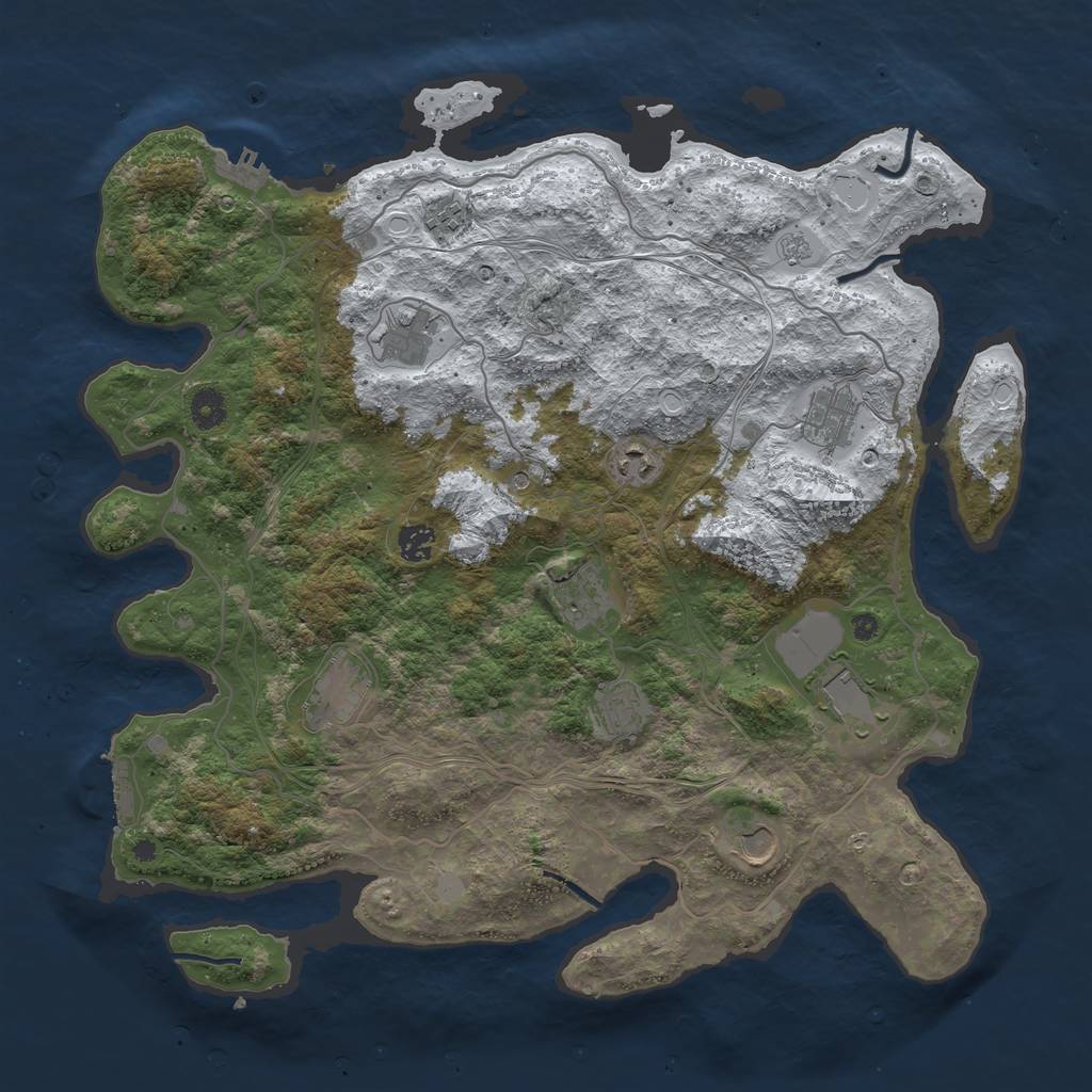 Rust Map: Procedural Map, Size: 4250, Seed: 654251, 19 Monuments
