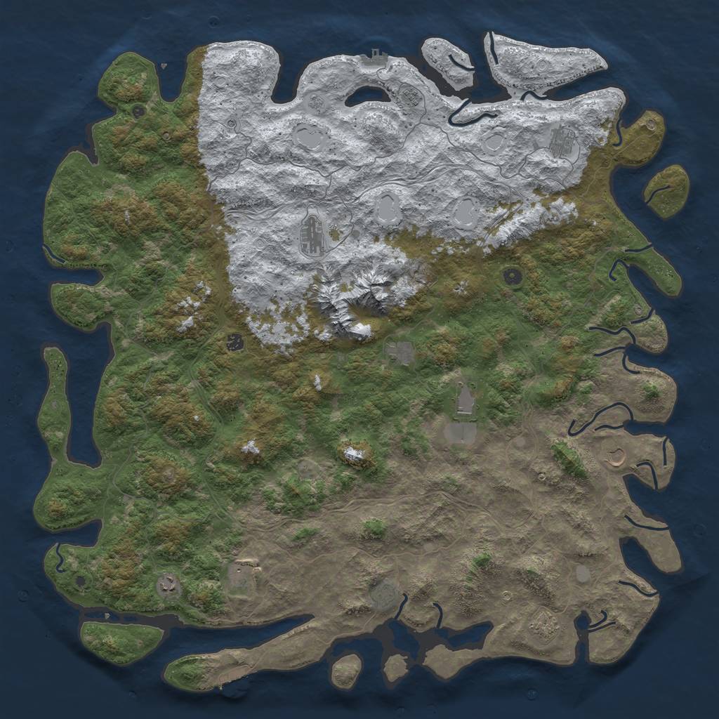 Rust Map: Procedural Map, Size: 6000, Seed: 1161514141, 20 Monuments