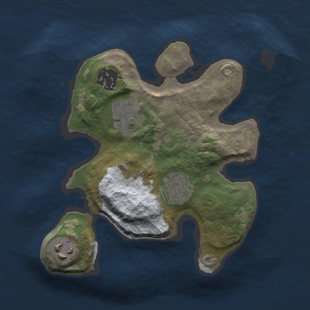 Rust Map: Barren, Size: 2200, Seed: 351423415, 6 Monuments