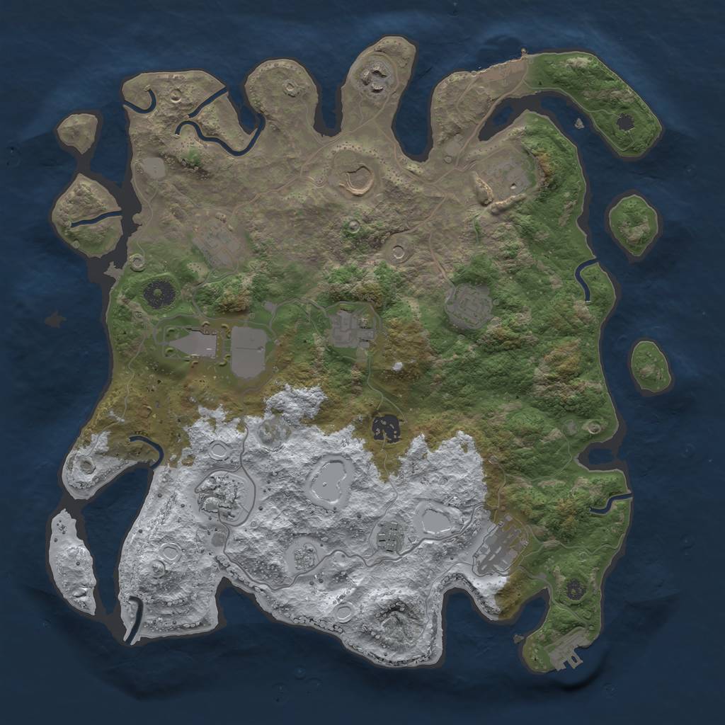 Rust Map: Procedural Map, Size: 3700, Seed: 363406057, 20 Monuments