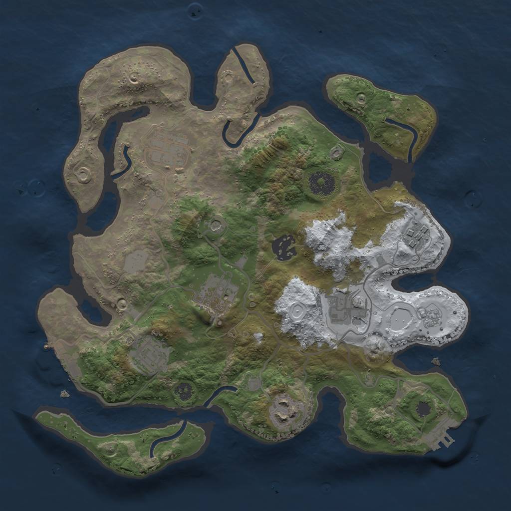 Rust Map: Procedural Map, Size: 3000, Seed: 1862249743, 16 Monuments