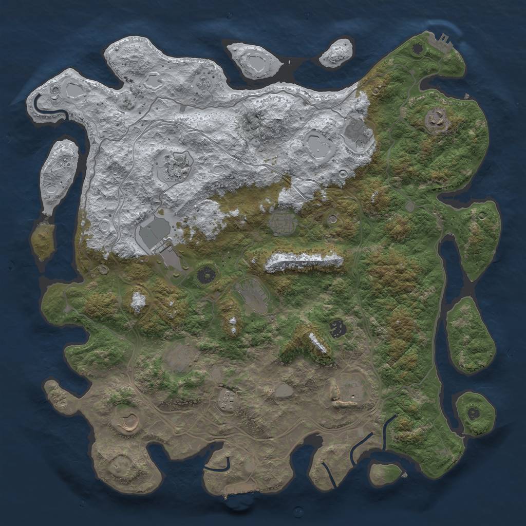 Rust Map: Procedural Map, Size: 4500, Seed: 29876, 20 Monuments